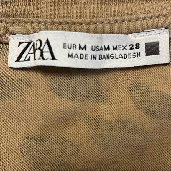 Zara Leopard Print Brown and Black Short Sleeve Top Size Medium - Picture 9 of 11